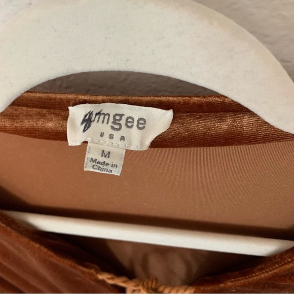 Umgee | size medium floral embroidered dress with tie front made in USA velvet - Picture 10 of 13